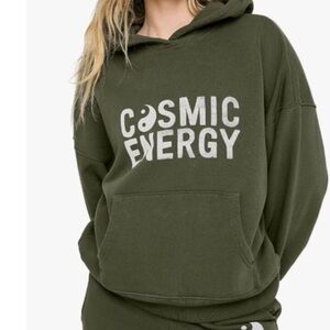 NWT SPIRITUAL GANGSTER Cosmic Energy Easy Hoodie Olive Green Sweatshirt Small